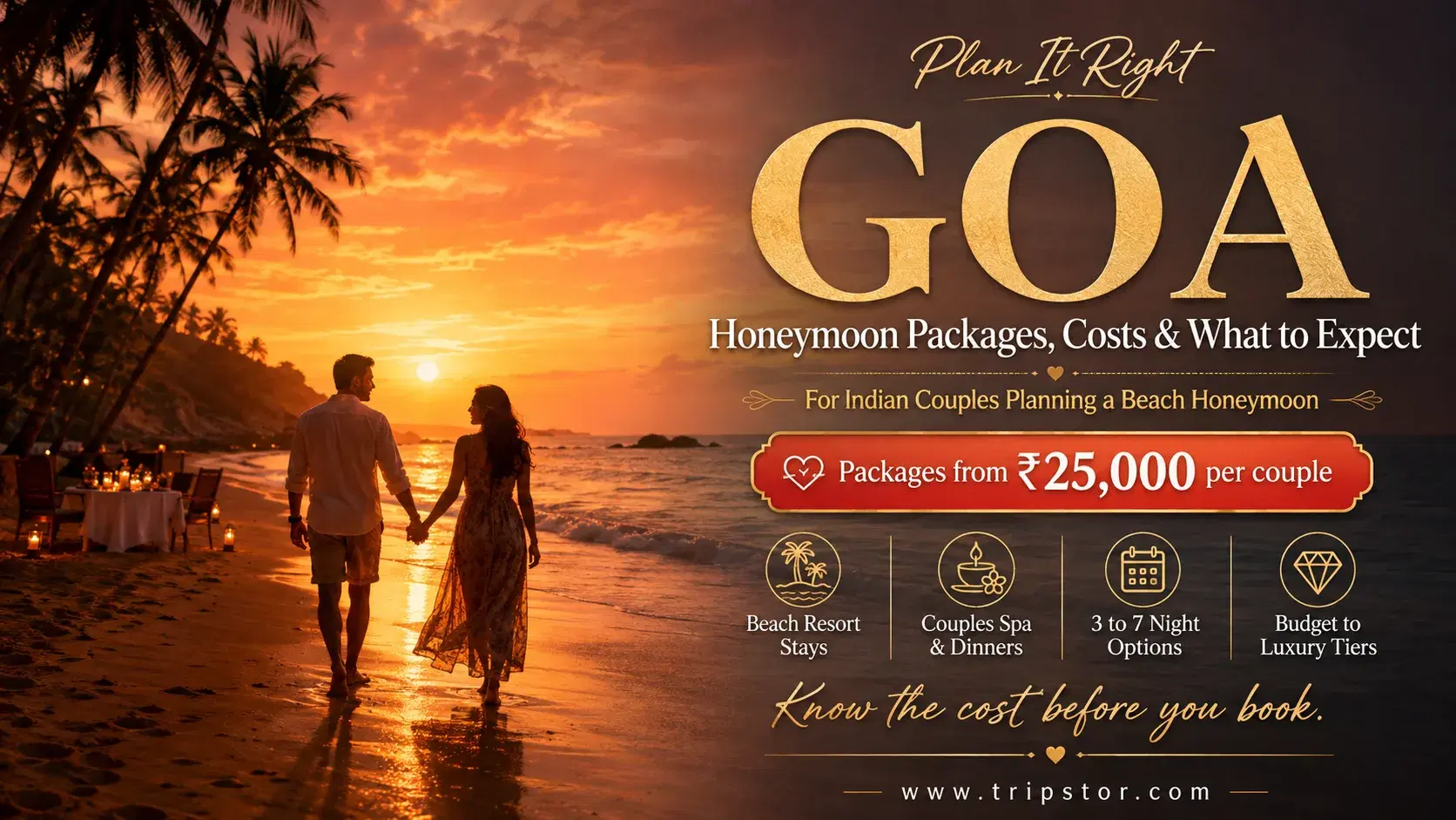 Goa Honeymoon Package: Cost, Resorts & Itinerary — goa honeymoon package cost — Goa | Tripstor